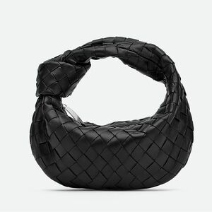 Bottega Veneta Mini Jodie Black Intrecciato Leather